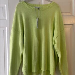 Elizabeth and James Lime Green Crew Neck Sweater